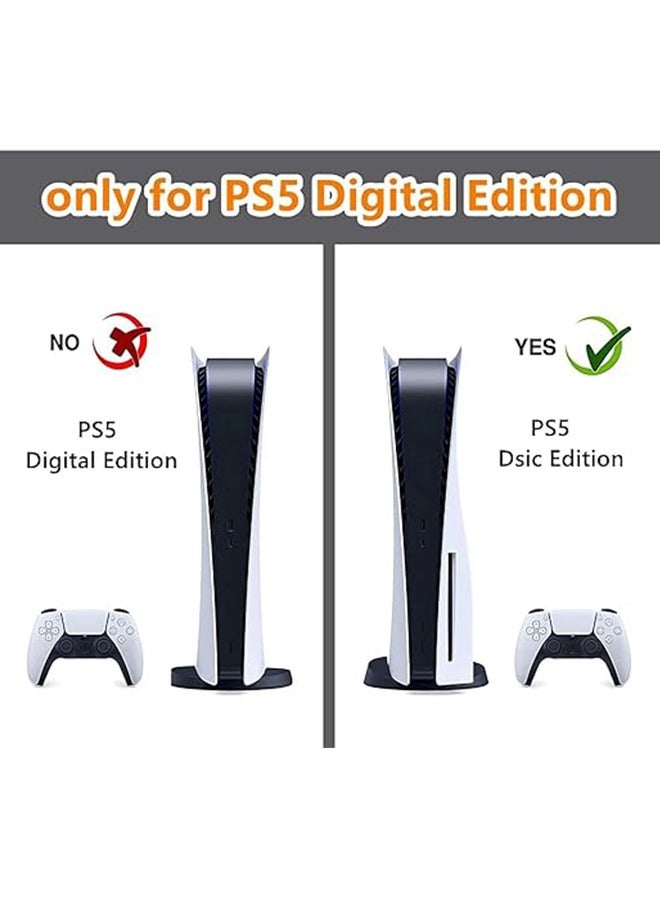 IINE PS5 Optical Drive Version Sticker, Sony PS5 Console Controller Skins Set, Skin Wrap Decal Sticker PS5 Disk Edition, Protective Film Sticker for PS5 Venom 2, Vinyl Sticker Cover Sticker - Image 2